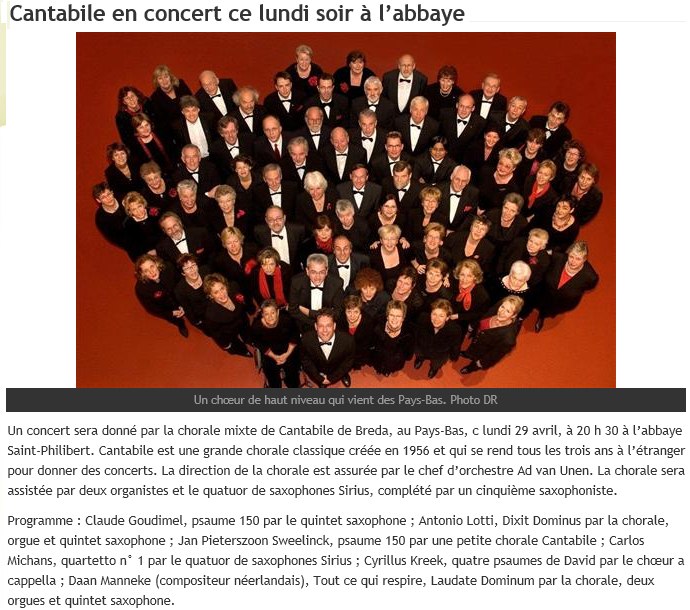 Cantabile koor Princenhage Breda concert Bourgogne