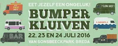 Bumperkluiven is de naam voor het nieuwe foodtruck festival in Breda. Drie Bredase ondernemers bundelen de krachten en nemen het eerste officiële vakantieweekend (22, 23 en 24 juli) het Burgermeester van Sonsbeeckpark over! Het plan ligt er al ruim twee jaar maar deze zomer gaat het dan toch gebeuren; @Bumperkluiven - Eet jezelf een ongeluk!